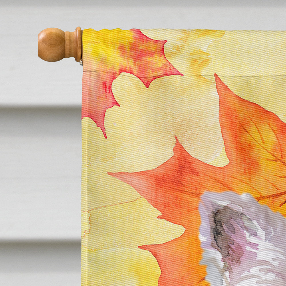 Westie Fall House Flag 28x40 Porch Sleeve Pole Decorative Outside Yard Banner Artwork Wall Hanging, Polyester