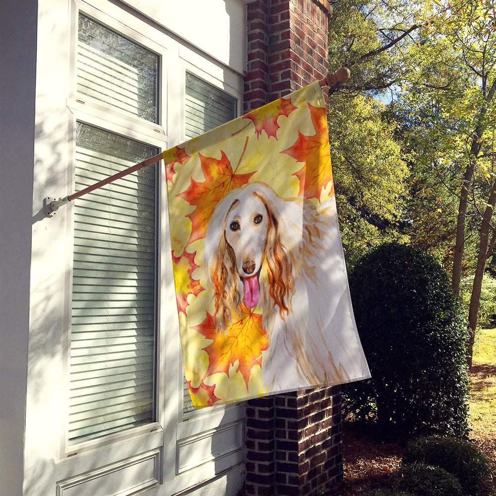 Afghan Hound Fall House Flag 28x40 Porch Sleeve Pole Decorative Outside Yard Banner Artwork Wall Hanging, Polyester