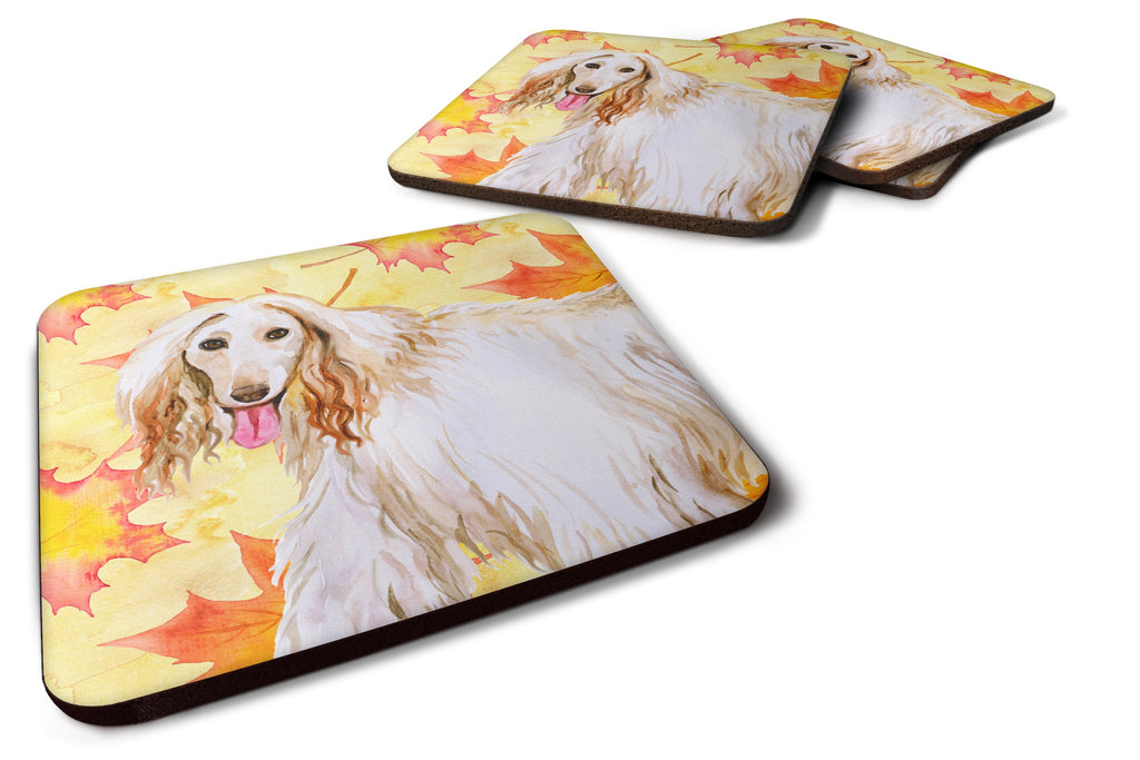 Afghan Hound Fall Foam Coasters Set of 4 Cup Coasters for Indoor Outdoor, Tabletop Protection, Anti Slip, Mouse pad Material