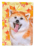 Akita Fall House Flag 28x40 Porch Sleeve Pole Decorative Outside Yard Banner Artwork Wall Hanging, Polyester