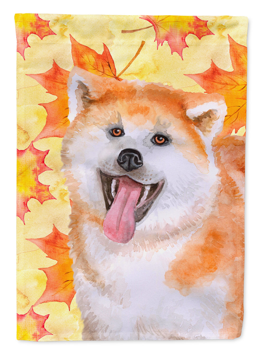 Akita Fall House Flag 28x40 Porch Sleeve Pole Decorative Outside Yard Banner Artwork Wall Hanging, Polyester