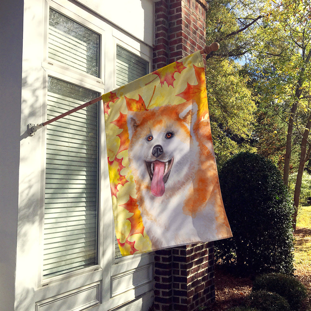 Akita Fall House Flag 28x40 Porch Sleeve Pole Decorative Outside Yard Banner Artwork Wall Hanging, Polyester