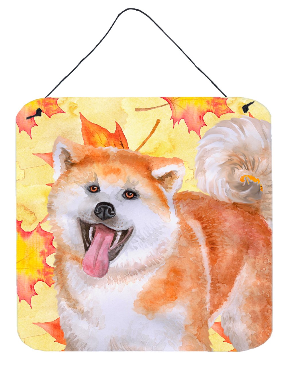 Akita Fall Wall or Door Hanging Prints Aluminum Metal Sign Kitchen Wall Bar Bathroom Plaque Home Decor, 6x6, Multicolor