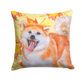Akita Fall Decorative Throw Pillow 14x14 Indoor Outdoor Accent Cushion, Fabric Cover with Insert for Sofa, Bed, Porch & Living Room