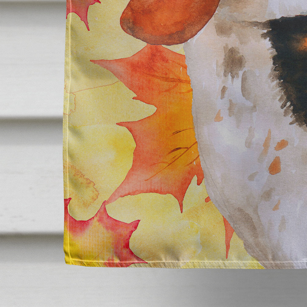 Basset Hound Fall House Flag 28x40 Porch Sleeve Pole Decorative Outside Yard Banner Artwork Wall Hanging, Polyester