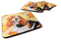 Basset Hound Fall Foam Coasters Set of 4 Cup Coasters for Indoor Outdoor, Tabletop Protection, Anti Slip, Mouse pad Material