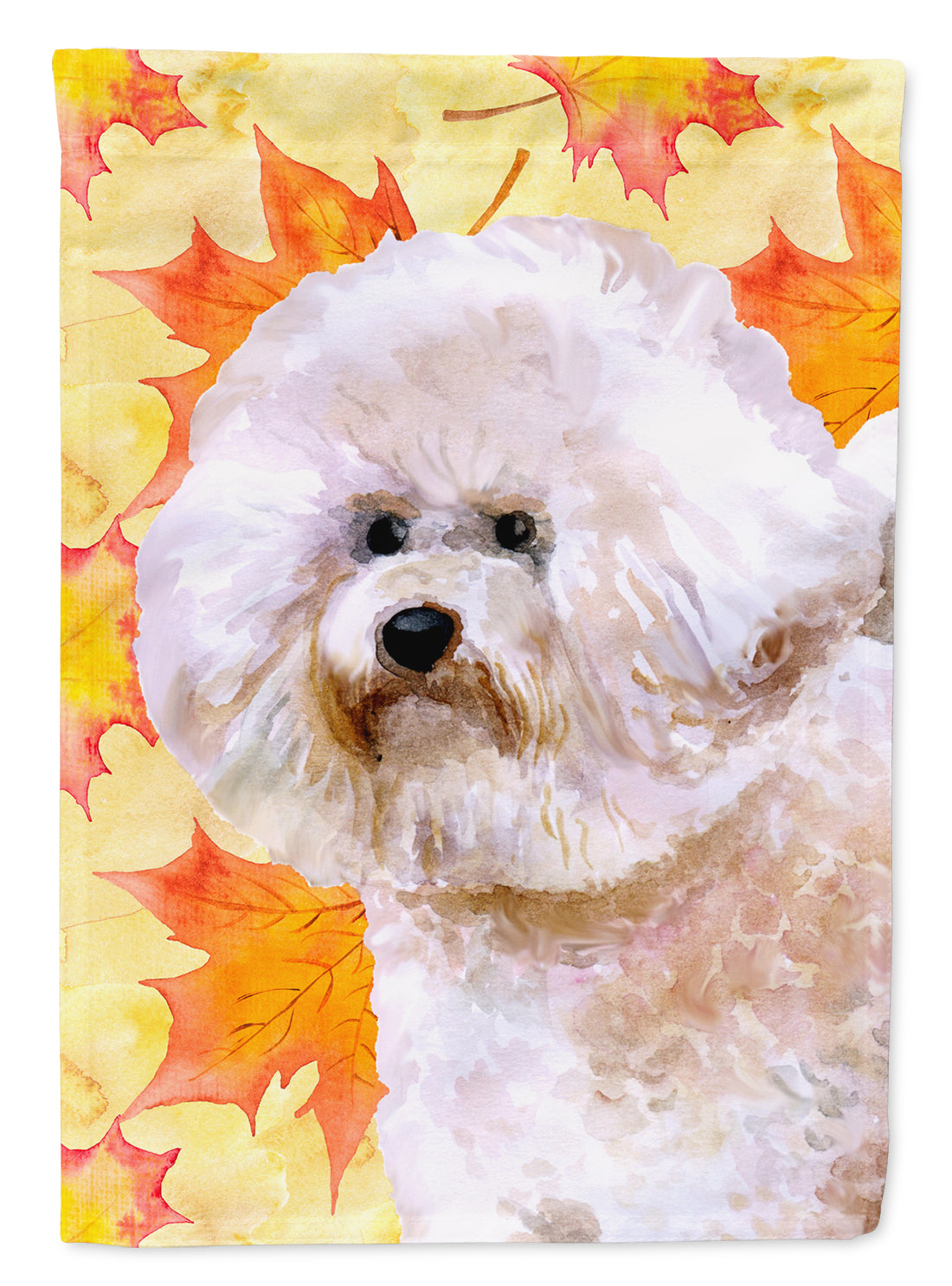 Bichon Frise #2 Fall House Flag 28x40 Porch Sleeve Pole Decorative Outside Yard Banner Artwork Wall Hanging, Polyester