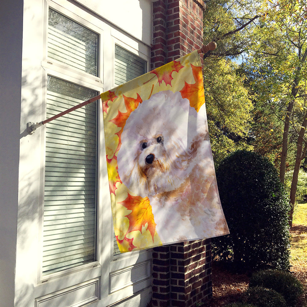 Bichon Frise #2 Fall House Flag 28x40 Porch Sleeve Pole Decorative Outside Yard Banner Artwork Wall Hanging, Polyester