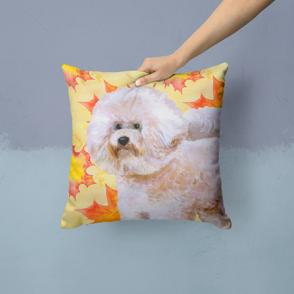 Bichon Frise #2 Fall Decorative Throw Pillow 14x14 Indoor Outdoor Accent Cushion, Fabric Cover with Insert for Sofa, Bed, Porch & Living Room