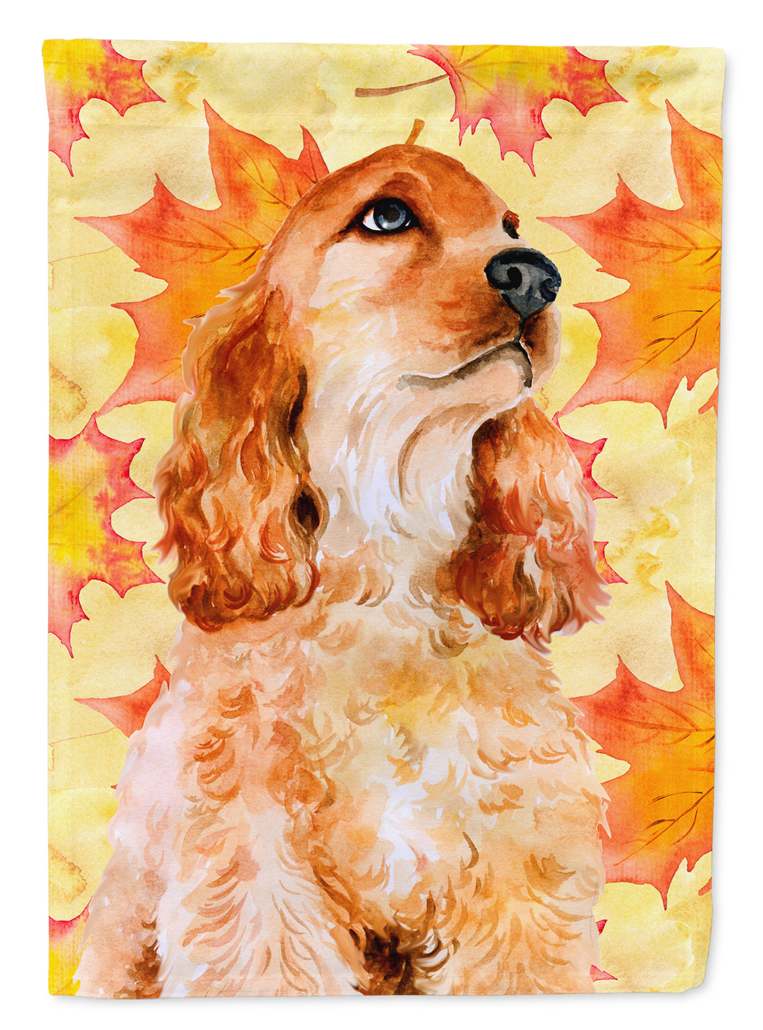Cocker Spaniel Fall House Flag 28x40 Porch Sleeve Pole Decorative Outside Yard Banner Artwork Wall Hanging, Polyester