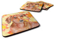 Red Dachshund Fall Foam Coasters Set of 4 Cup Coasters for Indoor Outdoor, Tabletop Protection, Anti Slip, Mouse pad Material