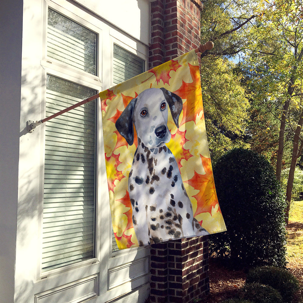 Dalmatian Puppy Fall House Flag 28x40 Porch Sleeve Pole Decorative Outside Yard Banner Artwork Wall Hanging, Polyester