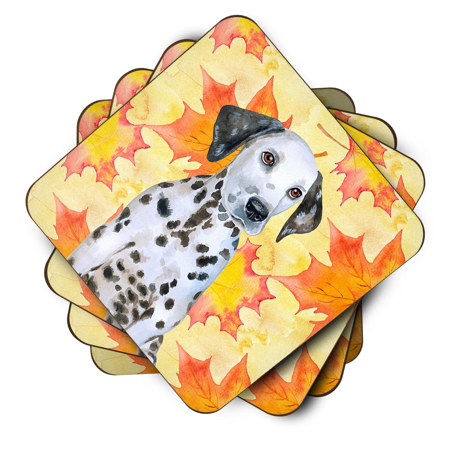 Dalmatian Puppy Fall Foam Coasters Set of 4 Cup Coasters for Indoor Outdoor, Tabletop Protection, Anti Slip, Mouse pad Material