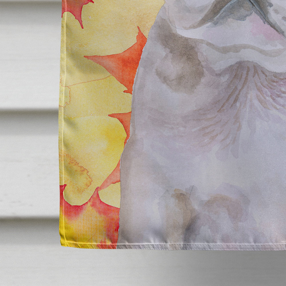 French Bulldog Black White Fall House Flag 28x40 Porch Sleeve Pole Decorative Outside Yard Banner Artwork Wall Hanging, Polyester