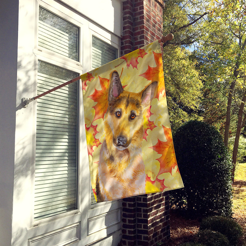German Shepherd #2 Fall House Flag 28x40 Porch Sleeve Pole Decorative Outside Yard Banner Artwork Wall Hanging, Polyester