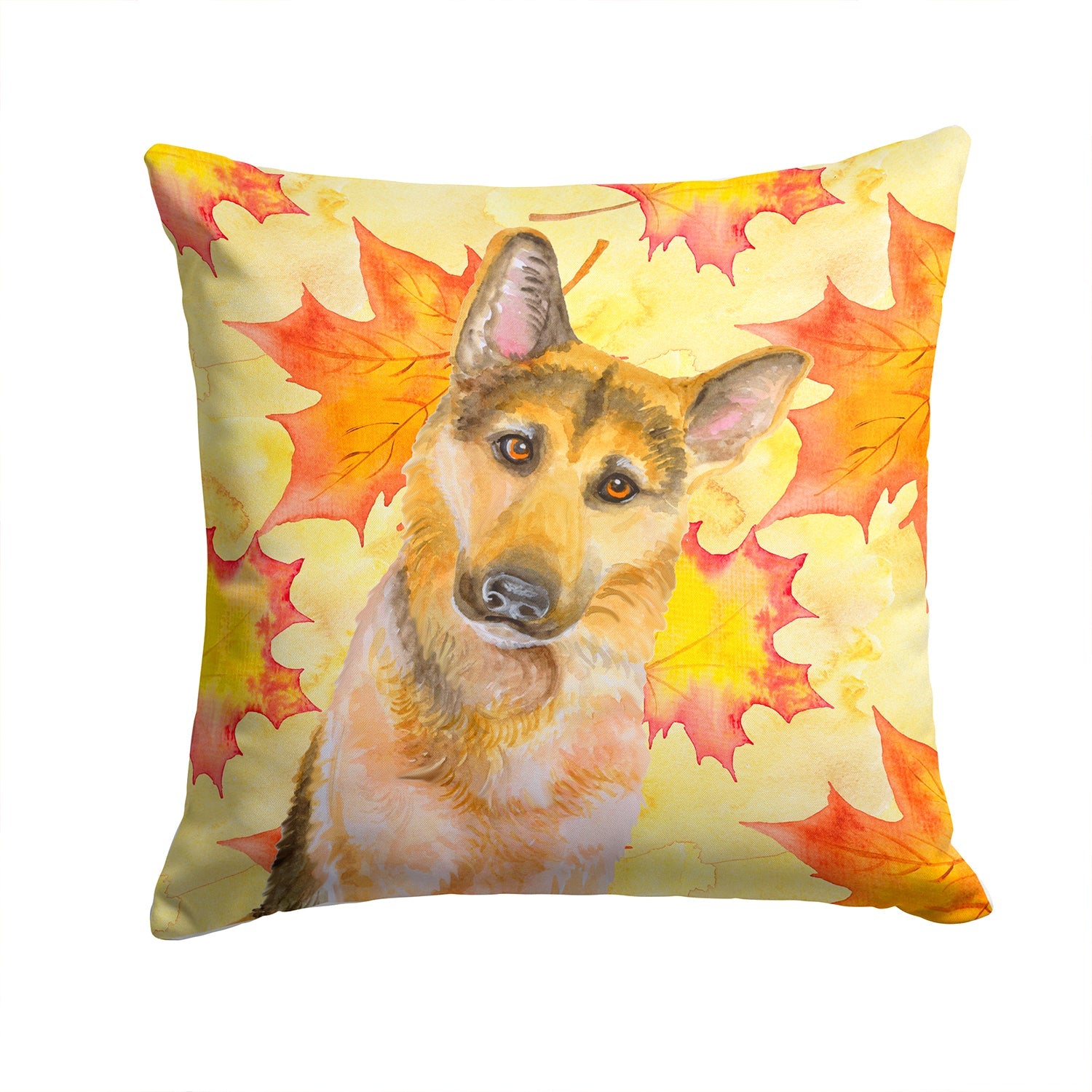 German Shepherd #2 Fall Decorative Throw Pillow 14x14 Indoor Outdoor Accent Cushion, Fabric Cover with Insert for Sofa, Bed, Porch & Living Room