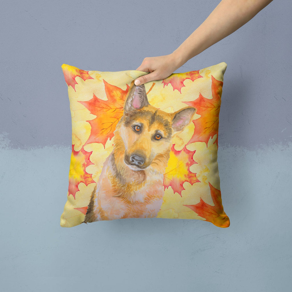 German Shepherd #2 Fall Decorative Throw Pillow 14x14 Indoor Outdoor Accent Cushion, Fabric Cover with Insert for Sofa, Bed, Porch & Living Room