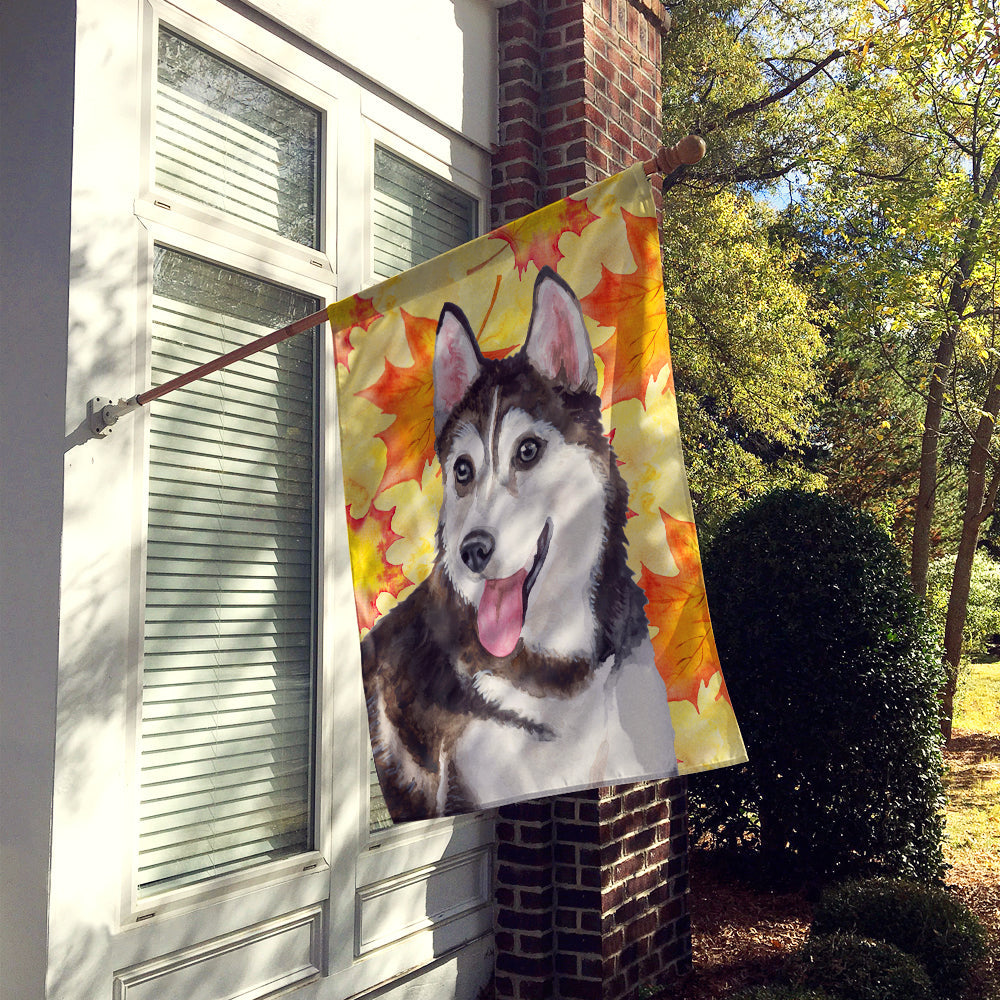 Siberian Husky #2 Fall House Flag 28x40 Porch Sleeve Pole Decorative Outside Yard Banner Artwork Wall Hanging, Polyester
