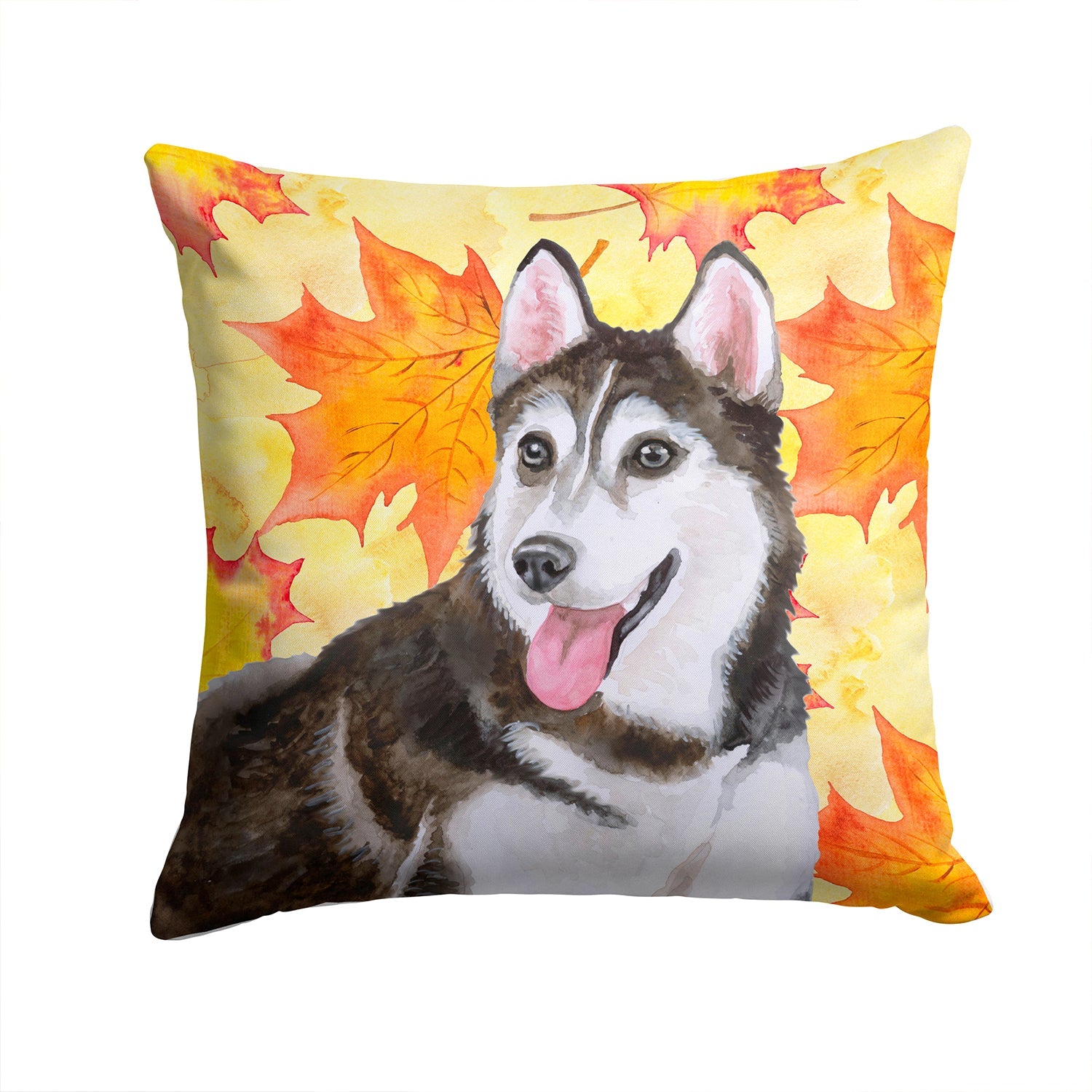 Siberian Husky #2 Fall Decorative Throw Pillow 14x14 Indoor Outdoor Accent Cushion, Fabric Cover with Insert for Sofa, Bed, Porch & Living Room