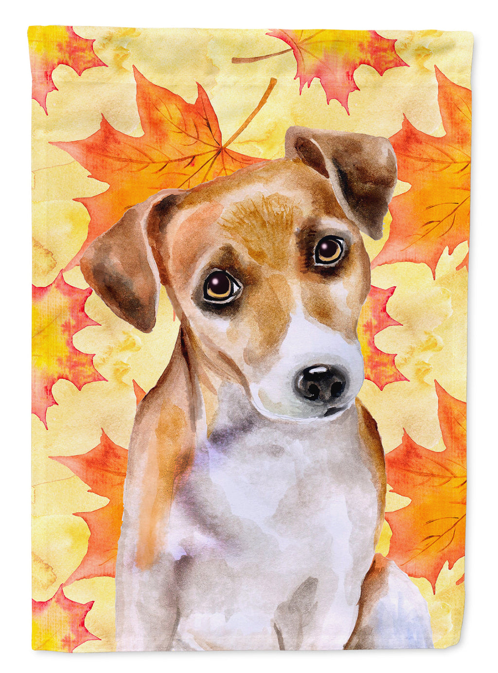 Jack Russell Terrier #2 Fall House Flag 28x40 Porch Sleeve Pole Decorative Outside Yard Banner Artwork Wall Hanging, Polyester