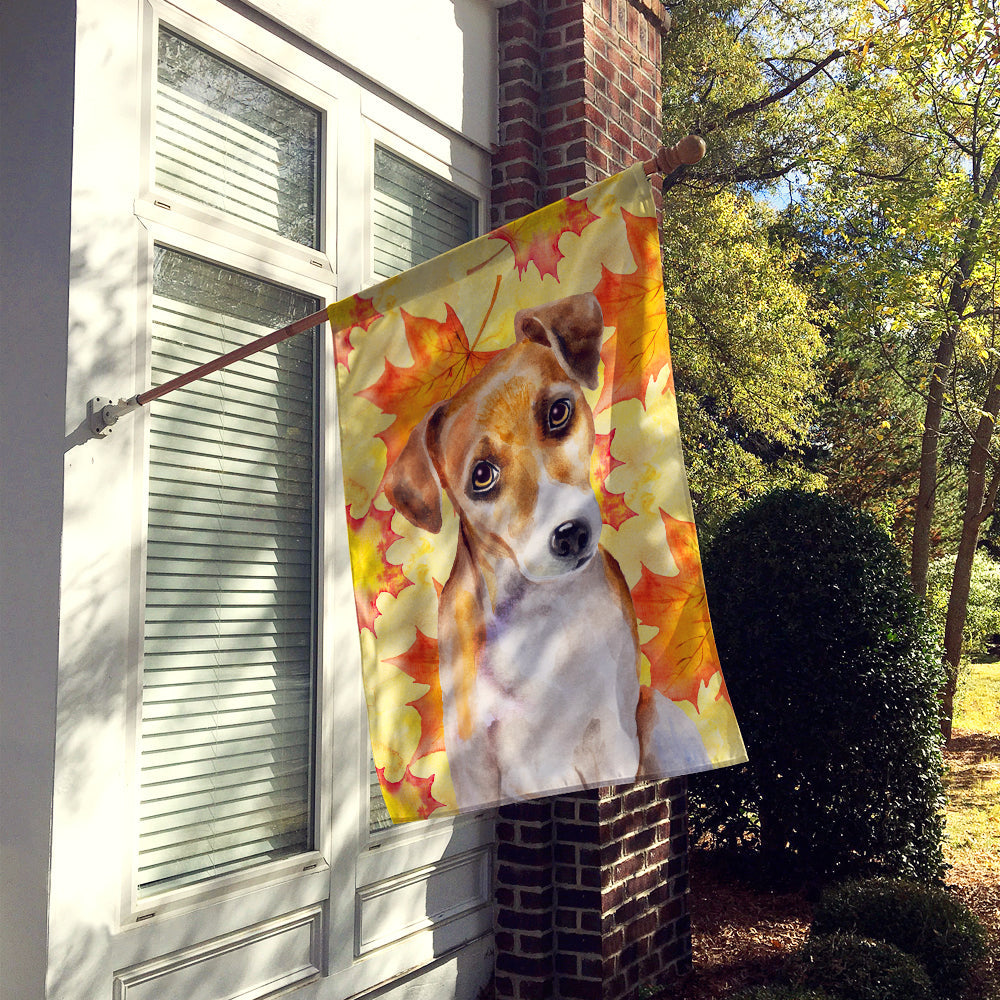 Jack Russell Terrier #2 Fall House Flag 28x40 Porch Sleeve Pole Decorative Outside Yard Banner Artwork Wall Hanging, Polyester