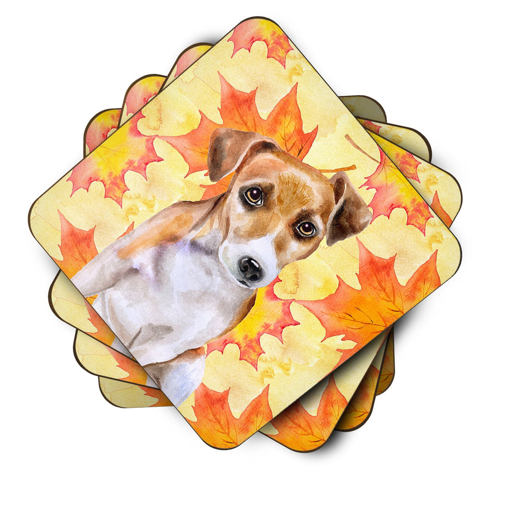 Jack Russell Terrier #2 Fall Foam Coasters Set of 4 Cup Coasters for Indoor Outdoor, Tabletop Protection, Anti Slip, Mouse pad Material