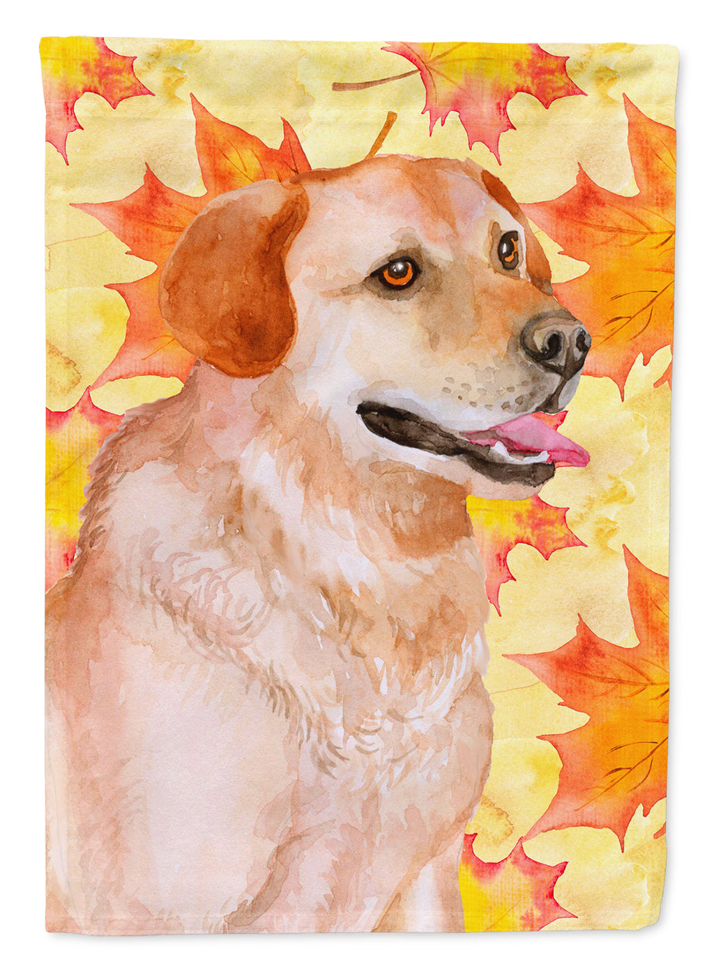 Labrador Retriever Fall House Flag 28x40 Porch Sleeve Pole Decorative Outside Yard Banner Artwork Wall Hanging, Polyester