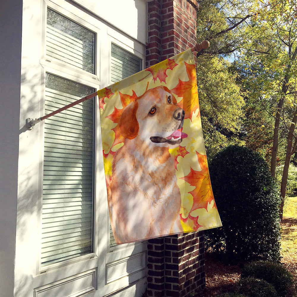 Labrador Retriever Fall House Flag 28x40 Porch Sleeve Pole Decorative Outside Yard Banner Artwork Wall Hanging, Polyester