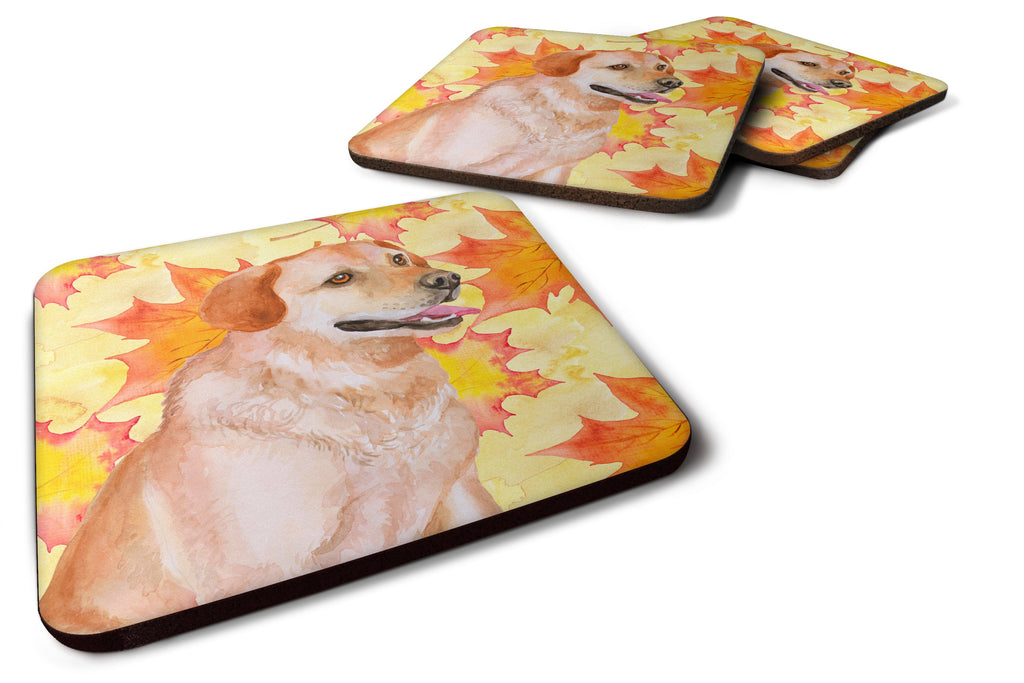 Labrador Retriever Fall Foam Coasters Set of 4 Cup Coasters for Indoor Outdoor, Tabletop Protection, Anti Slip, Mouse pad Material