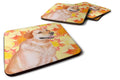 Labrador Retriever Fall Foam Coasters Set of 4 Cup Coasters for Indoor Outdoor, Tabletop Protection, Anti Slip, Mouse pad Material