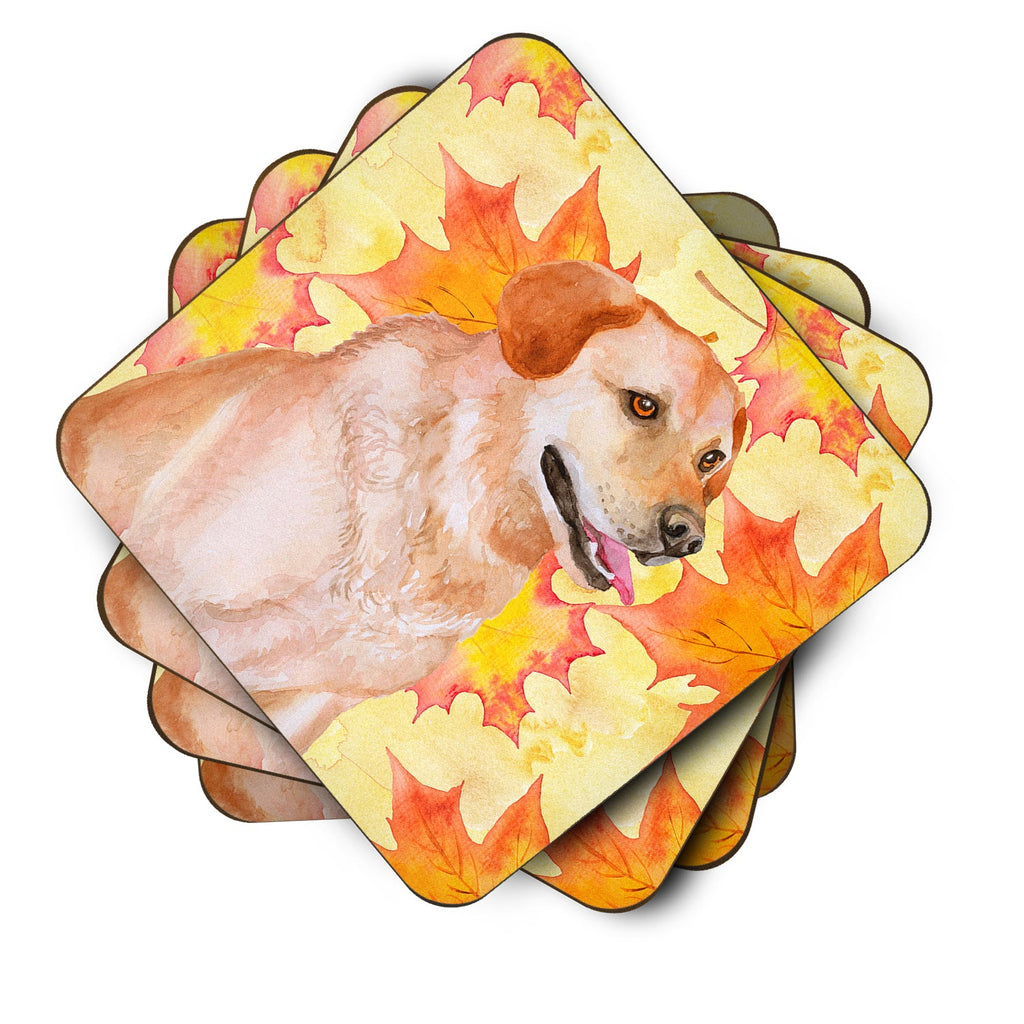 Labrador Retriever Fall Foam Coasters Set of 4 Cup Coasters for Indoor Outdoor, Tabletop Protection, Anti Slip, Mouse pad Material