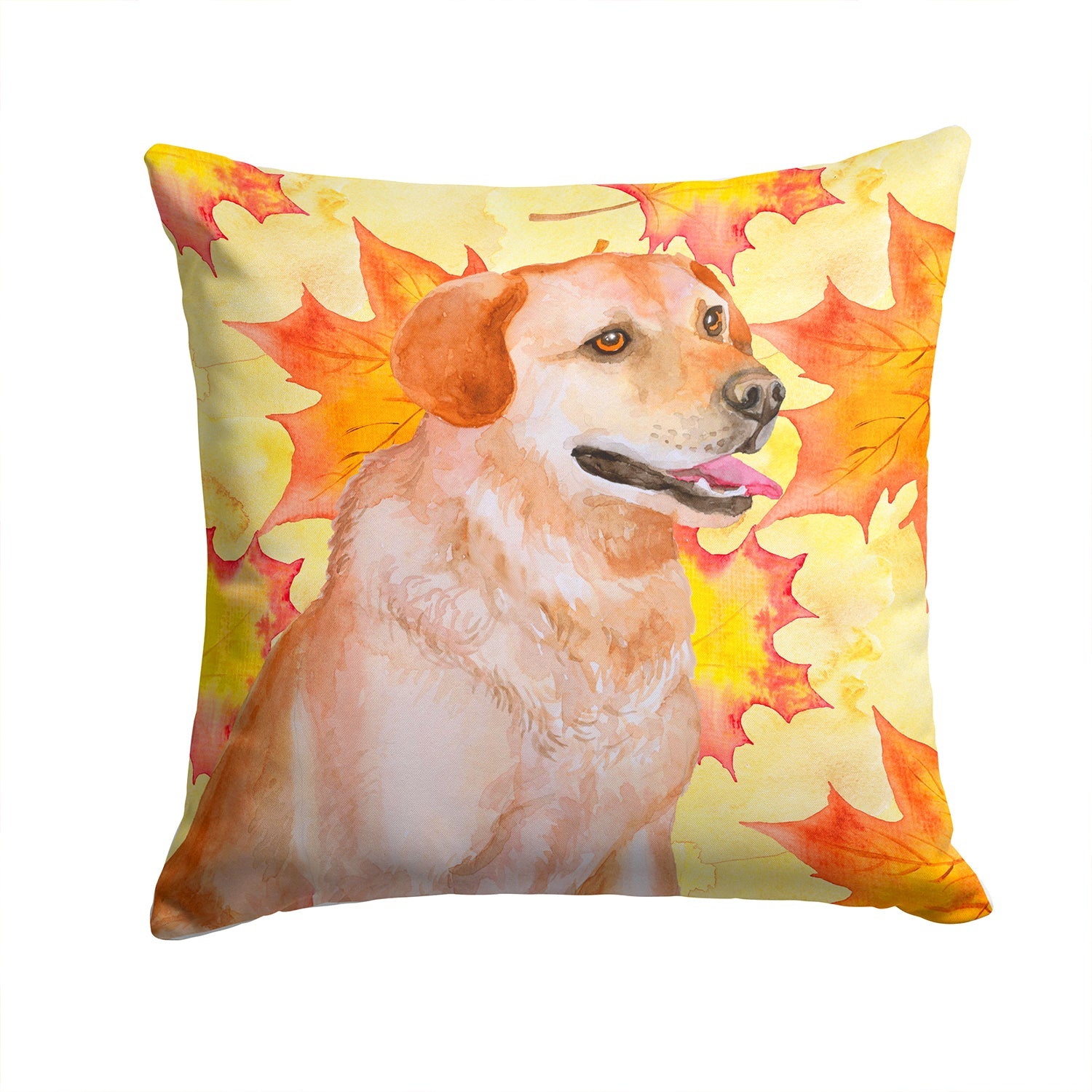 Labrador Retriever Fall Decorative Throw Pillow 14x14 Indoor Outdoor Accent Cushion, Fabric Cover with Insert for Sofa, Bed, Porch & Living Room