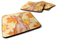 Pharaoh Hound Fall Foam Coasters Set of 4 Cup Coasters for Indoor Outdoor, Tabletop Protection, Anti Slip, Mouse pad Material