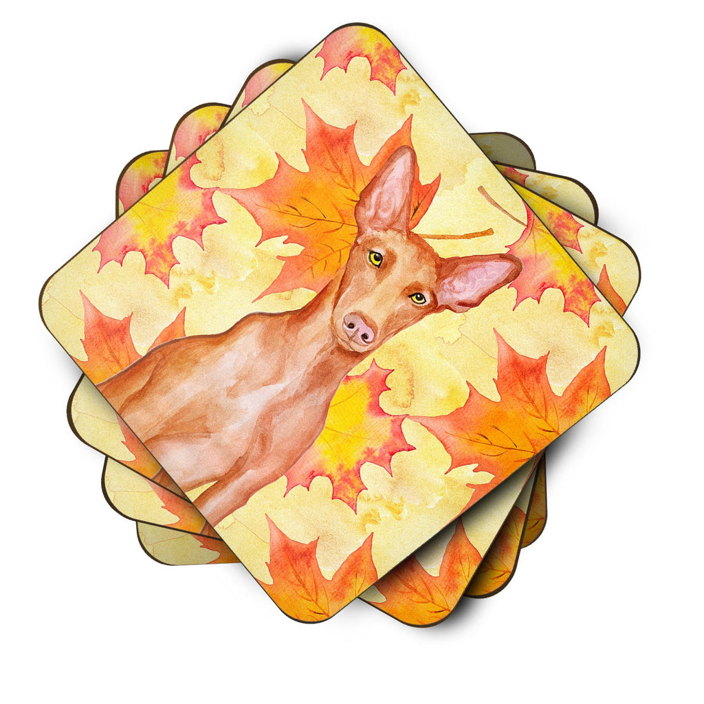 Pharaoh Hound Fall Foam Coasters Set of 4 Cup Coasters for Indoor Outdoor, Tabletop Protection, Anti Slip, Mouse pad Material