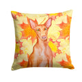 Pharaoh Hound Fall Decorative Throw Pillow 14x14 Indoor Outdoor Accent Cushion, Fabric Cover with Insert for Sofa, Bed, Porch & Living Room