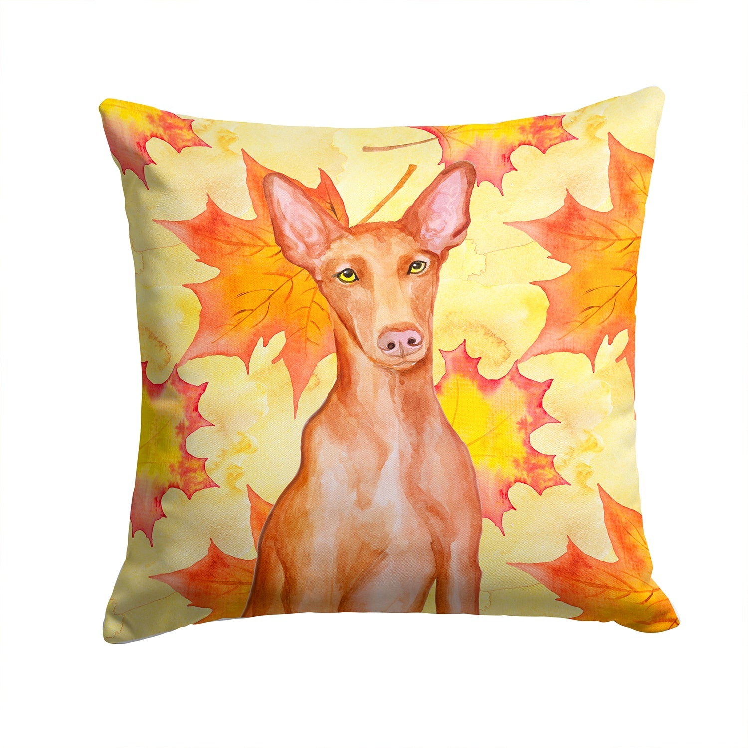 Pharaoh Hound Fall Decorative Throw Pillow 14x14 Indoor Outdoor Accent Cushion, Fabric Cover with Insert for Sofa, Bed, Porch & Living Room