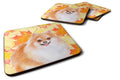 Pomeranian #2 Fall Foam Coasters Set of 4 Cup Coasters for Indoor Outdoor, Tabletop Protection, Anti Slip, Mouse pad Material