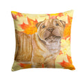 Shar Pei Puppy Fall Decorative Throw Pillow 14x14 Indoor Outdoor Accent Cushion, Fabric Cover with Insert for Sofa, Bed, Porch & Living Room