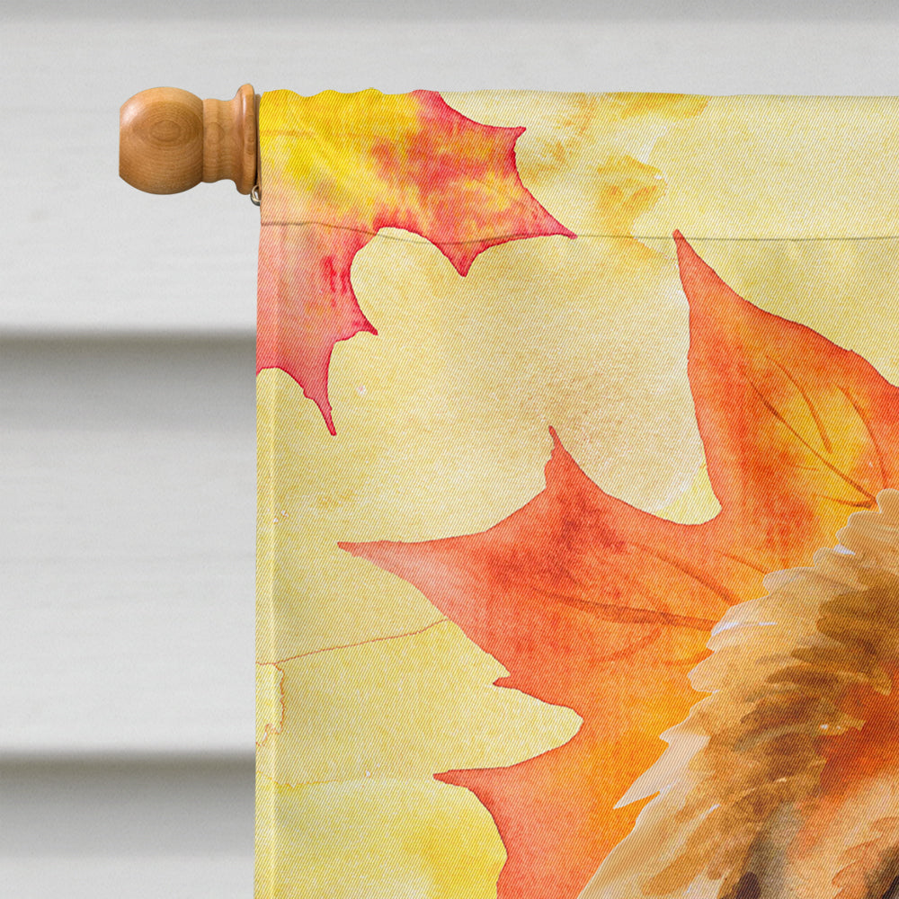 Tibetan Mastiff Fall House Flag 28x40 Porch Sleeve Pole Decorative Outside Yard Banner Artwork Wall Hanging, Polyester