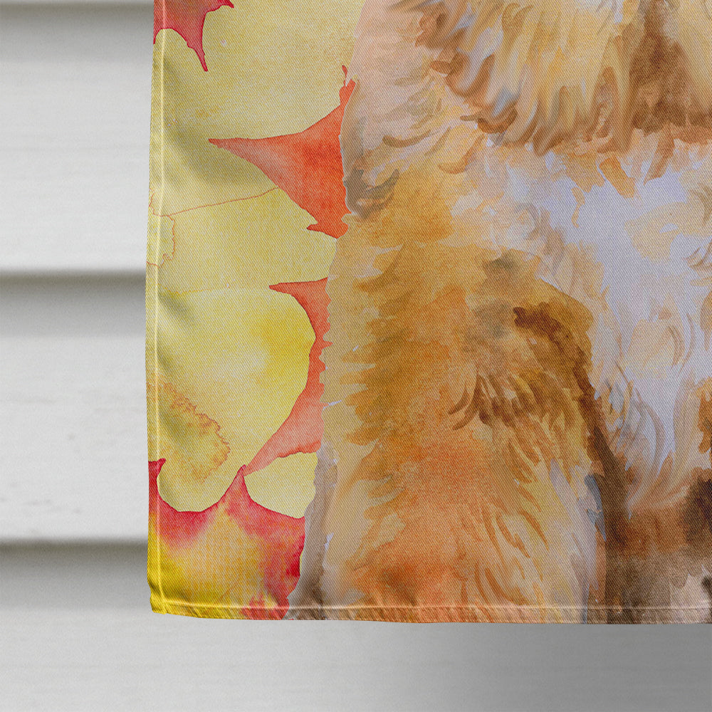 Tibetan Mastiff Fall House Flag 28x40 Porch Sleeve Pole Decorative Outside Yard Banner Artwork Wall Hanging, Polyester