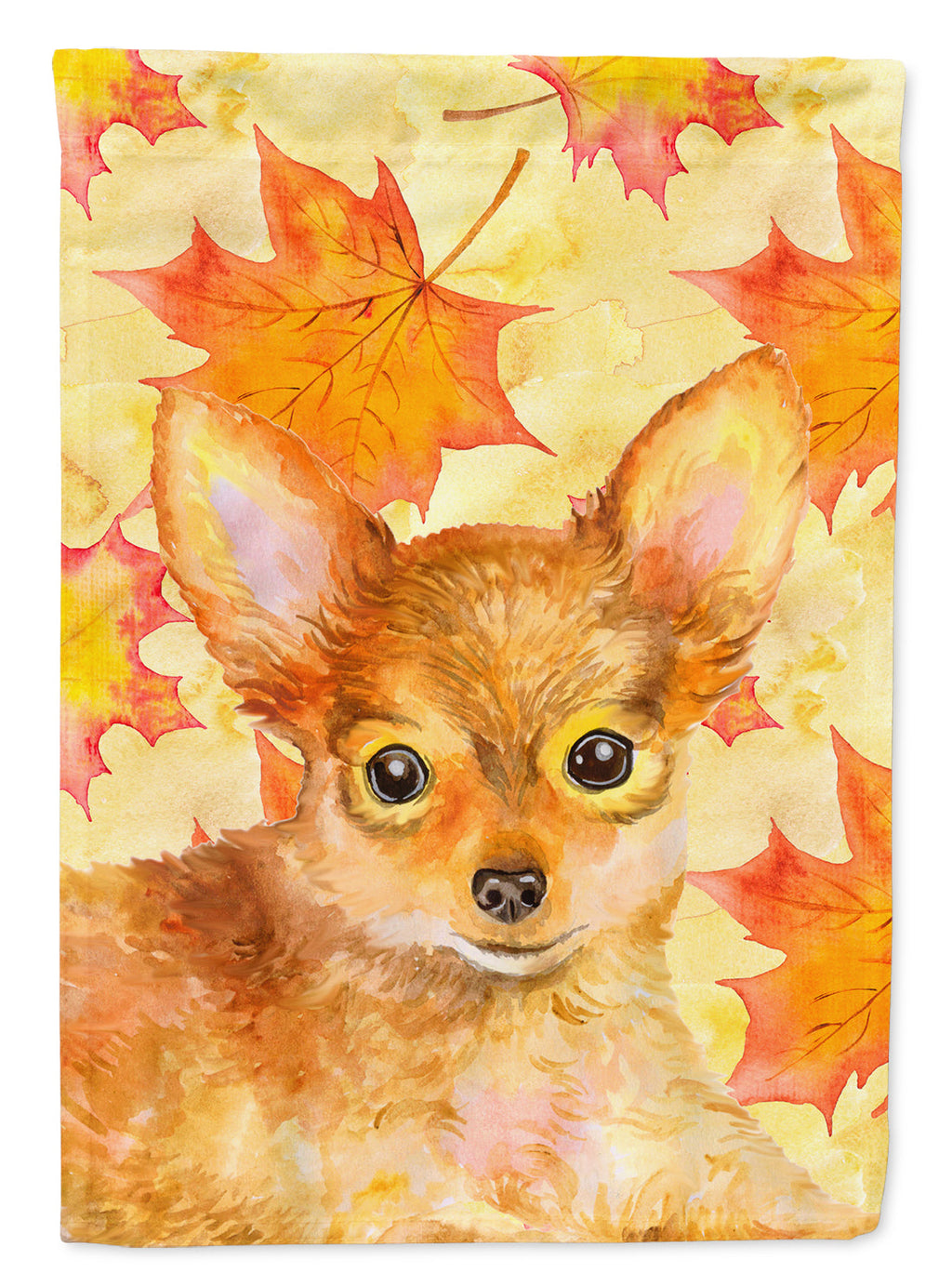Toy Terrier Fall House Flag 28x40 Porch Sleeve Pole Decorative Outside Yard Banner Artwork Wall Hanging, Polyester