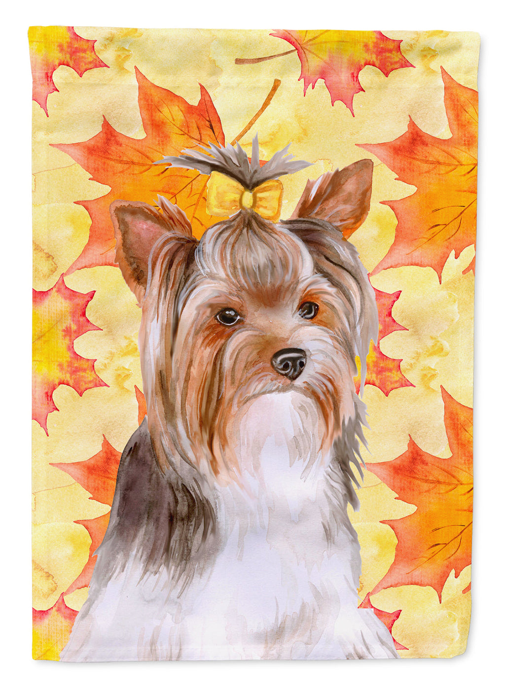 Yorkshire Terrier #2 Fall House Flag 28x40 Porch Sleeve Pole Decorative Outside Yard Banner Artwork Wall Hanging, Polyester