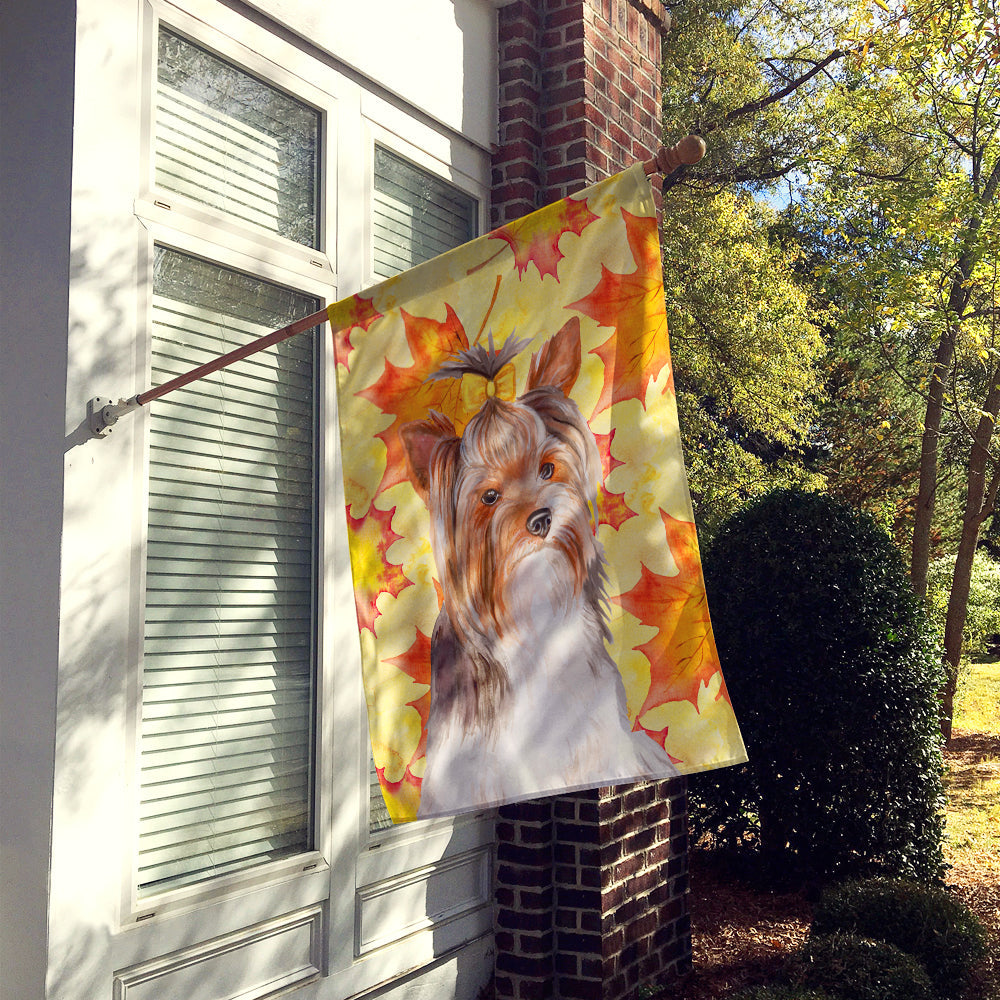 Yorkshire Terrier #2 Fall House Flag 28x40 Porch Sleeve Pole Decorative Outside Yard Banner Artwork Wall Hanging, Polyester