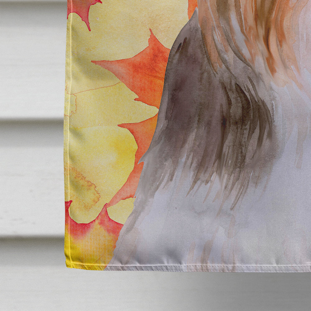 Yorkshire Terrier #2 Fall House Flag 28x40 Porch Sleeve Pole Decorative Outside Yard Banner Artwork Wall Hanging, Polyester