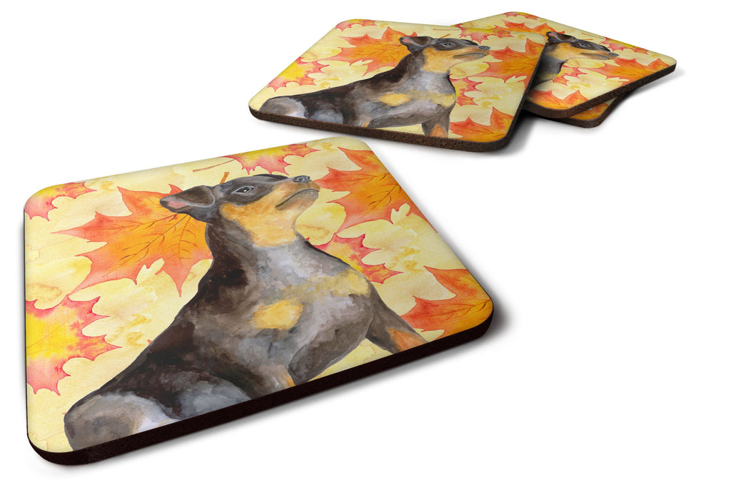 Miniature Pinscher #2 Fall Foam Coasters Set of 4 Cup Coasters for Indoor Outdoor, Tabletop Protection, Anti Slip, Mouse pad Material