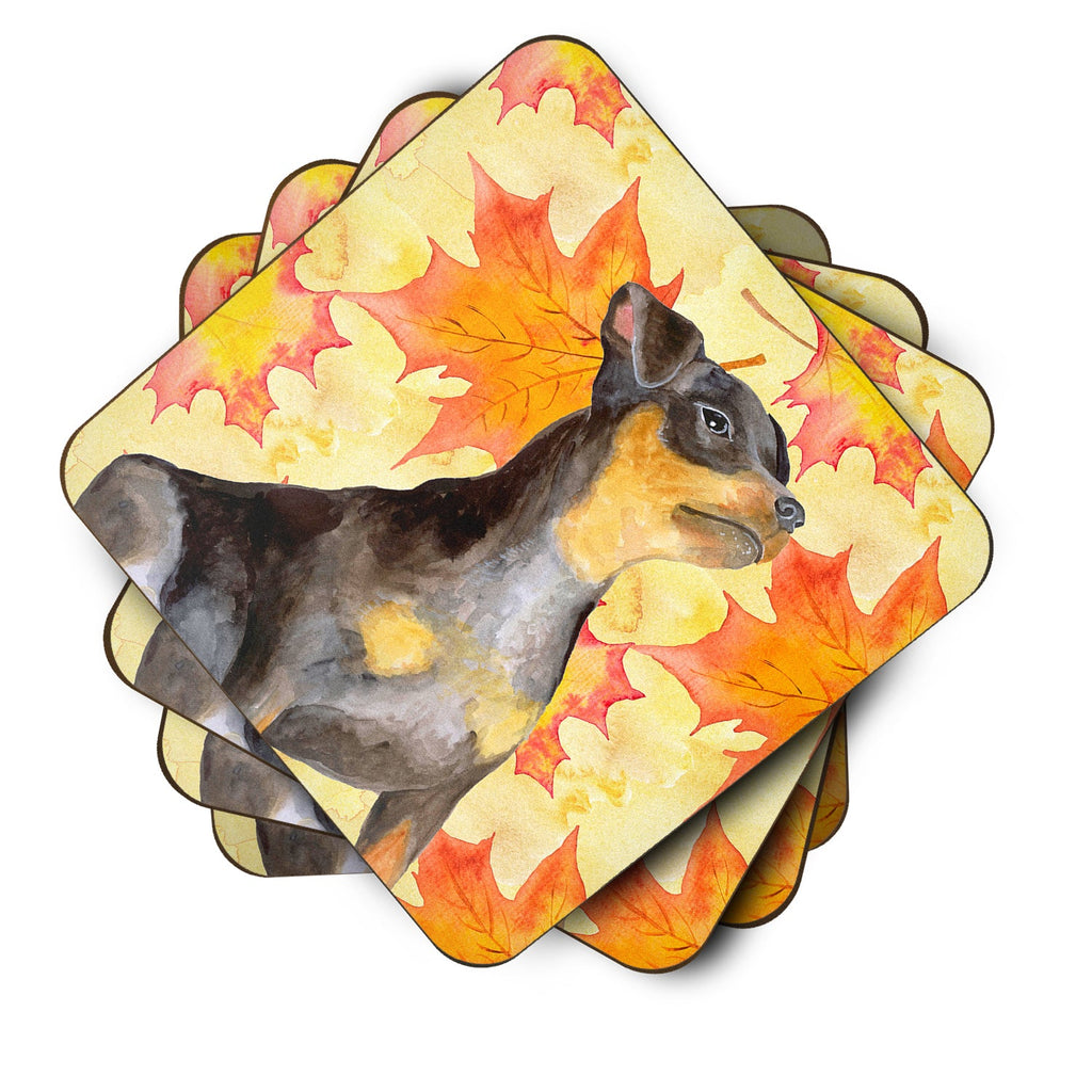 Miniature Pinscher #2 Fall Foam Coasters Set of 4 Cup Coasters for Indoor Outdoor, Tabletop Protection, Anti Slip, Mouse pad Material