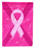 Breast Cancer Battle Flag House Flag 28x40 Porch Sleeve Pole Decorative Outside Yard Banner Artwork Wall Hanging, Polyester