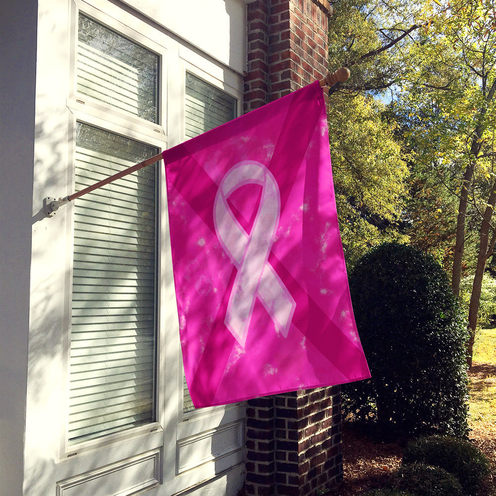 Breast Cancer Battle Flag House Flag 28x40 Porch Sleeve Pole Decorative Outside Yard Banner Artwork Wall Hanging, Polyester