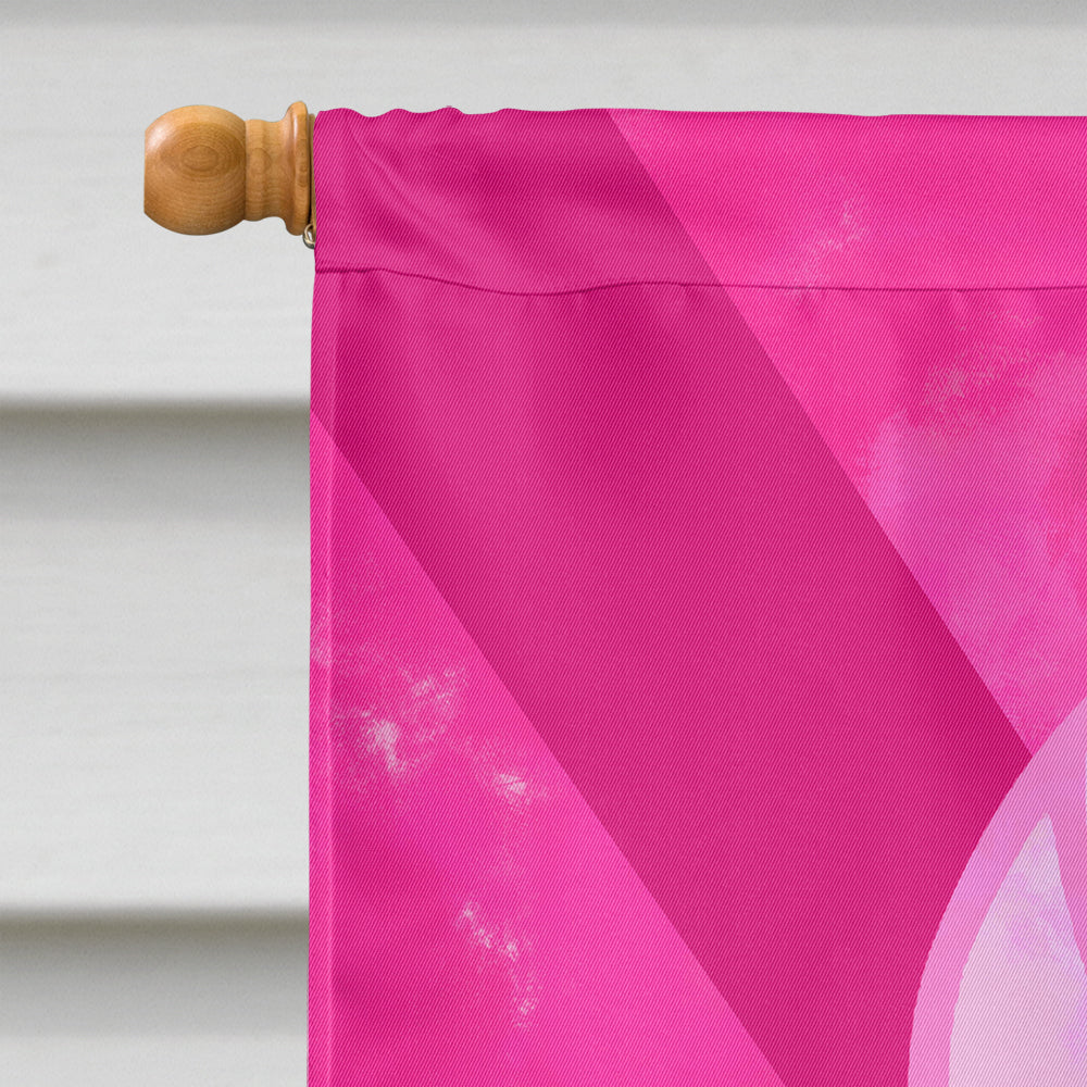 Breast Cancer Battle Flag House Flag 28x40 Porch Sleeve Pole Decorative Outside Yard Banner Artwork Wall Hanging, Polyester