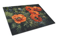 Poppies by Daphne Baxter Cutting Board Tempered Glass Kitchen Cutting Surface, Heat Resistant Chopping, Non-Slip Feet, Food Prep & Serving